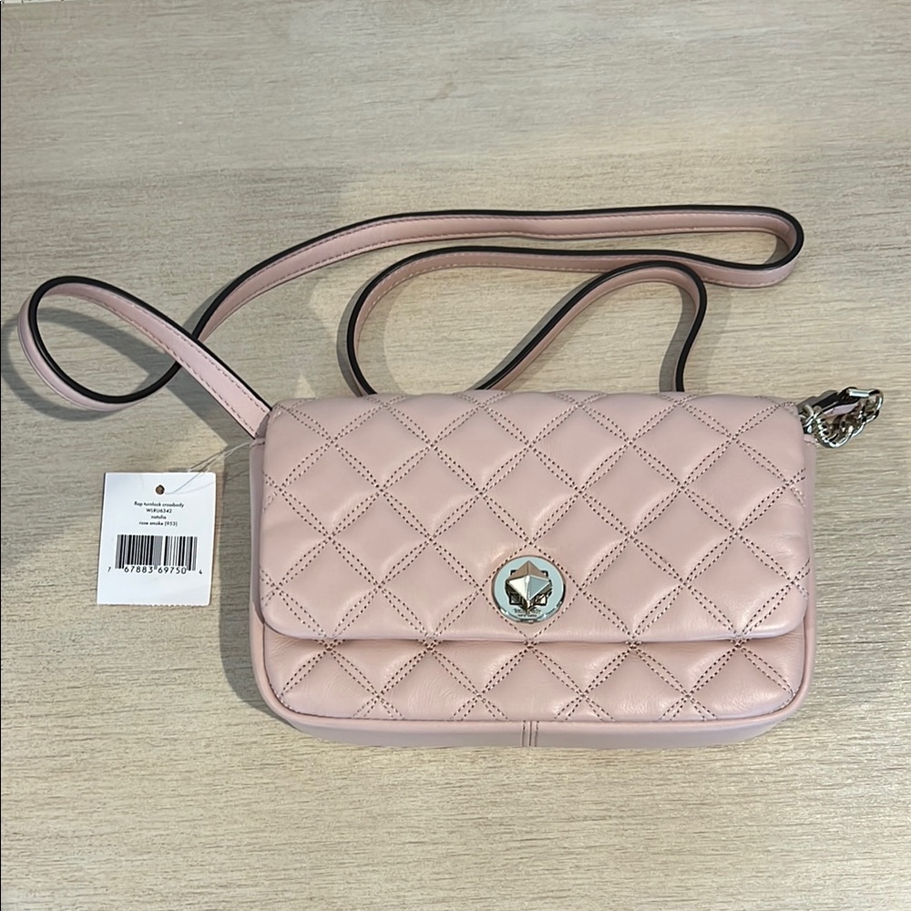 Kate Spade Flap Turnlock Crossbody Bag Natalia in Rose Smoke